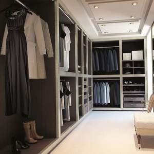 Armoires de dressing de style européen moderne avec éclairage LED intégré, quincaillerie de marque haut de gamme, porte en verre - Product Image 6