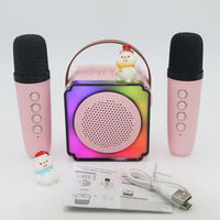 Mini machine de karaoké portable avec 2 microphones jouets de haut-parleur de musique interactifs pour enfants pour téléphone portable en plastique