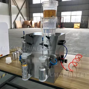 Semi Otomatis Pengisi Otomatis Minuman Ringan Karbonasi Manual Kerajinan Bir Dapat Mengisi Mesin