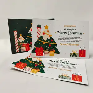 300GSM tarjetas de Navidad cristianas tarjetas de felicitación personalizadas y tarjetas de visita de impresión de sobres con logotipo