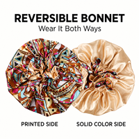 Bonnet de nuit en satin de soie extra large pour femme, double couche, réversible, avec bande élastique pour la protection des cheveux