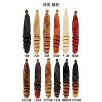 Cheveux synthétiques pour tresses françaises, 22 pouces, boucles lâches, tresses ondulées, ombré, extensions de cheveux bouclés espagnols doux