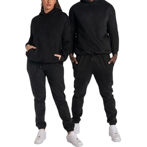 Design all'ingrosso la tua felpa in cotone 100% foderato in pile con cappuccio pantaloni da Jogger tuta tuta Set per donna e uomo - Product Image 4