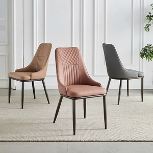 Silla de Cuero Italiana de Lujo Ligero, Silla de Comedor Moderna con Respaldo Cómodo <span class=keywords><strong>para</strong></span> <span class=keywords><strong>Restaurante</strong></span> y Hotel, <span class=keywords><strong>para</strong></span> Mesa de Comedor - Product Image 2