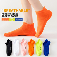 Chaussettes de sport athlétiques antidérapantes professionnelles pour hommes et femmes, avec amorti en boucle éponge, soutien de la voûte plantaire et maille respirante, idéales pour la course à pied
