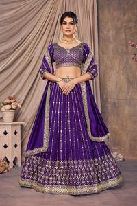 Lehenga Choli de qualité supérieure avec motif de broderie de paillettes de fil avec Dupatta assorti Parfait pour les occasions spéciales au meilleur prix - Product Image 4