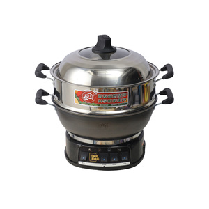 Electric Skillet Stainless Steel Single Layer 800W Portable Cooking With Wok For Home Use - Product Image 4