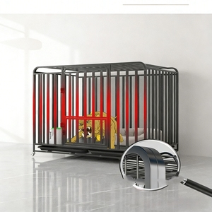 กรงสุนัขเหล็กพร้อมห้องน้ำ สำหรับสุนัขขนาดใหญ่ กลาง เล็ก ใช้ภายในอาคาร ดีไซน์ระบายอากาศ ติดตั้งง่าย เหมาะสำหรับลาบราดอร์/โกลเด้นรีทรีฟเวอร์ - Product Image 4