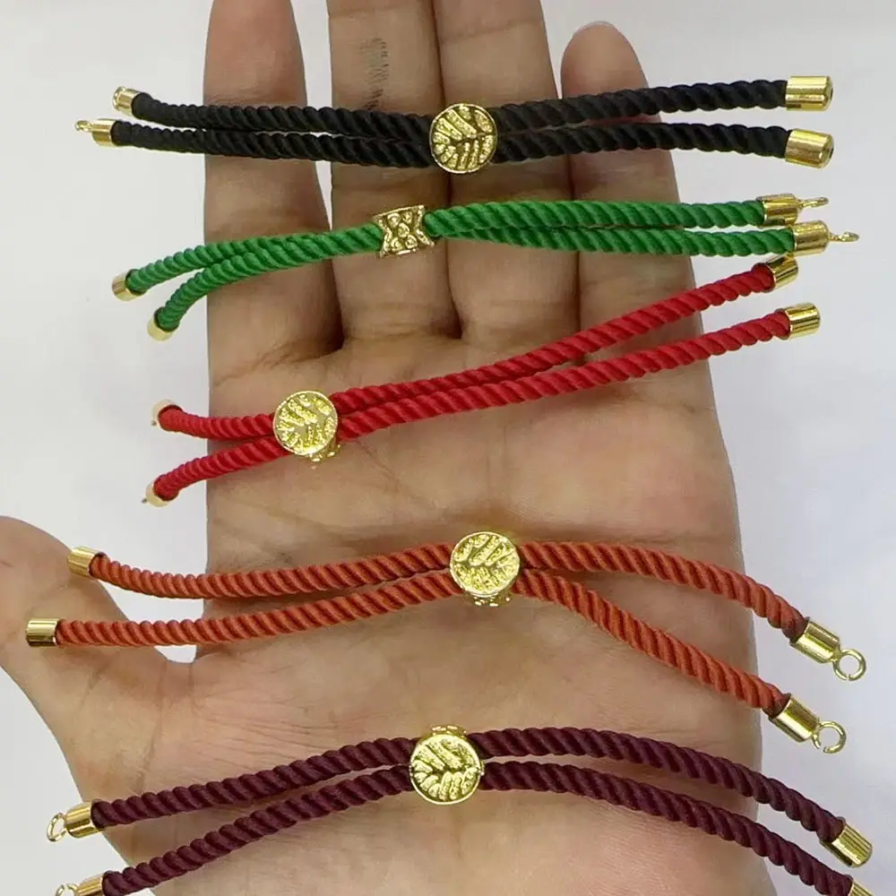 Cordão de pulseira semi-acabado para pulseiras ajustáveis corda vermelha para mulheres meninas
