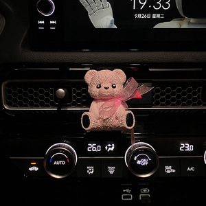 Moderne Auto Klimaanlage Parfüm Diffusor Rosa Bogen Herz Bär Cartoon Stein Dekoration Kunststoff Luft Aroma therapie Erfrischer - Product Image 6