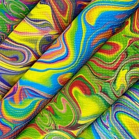 0.7MM Dégradé Aquarelle Fluide Pulvérisation Visage Motif Flux Couleur Lézard Serpent Animal Texture En Relief PU Faux Cuir