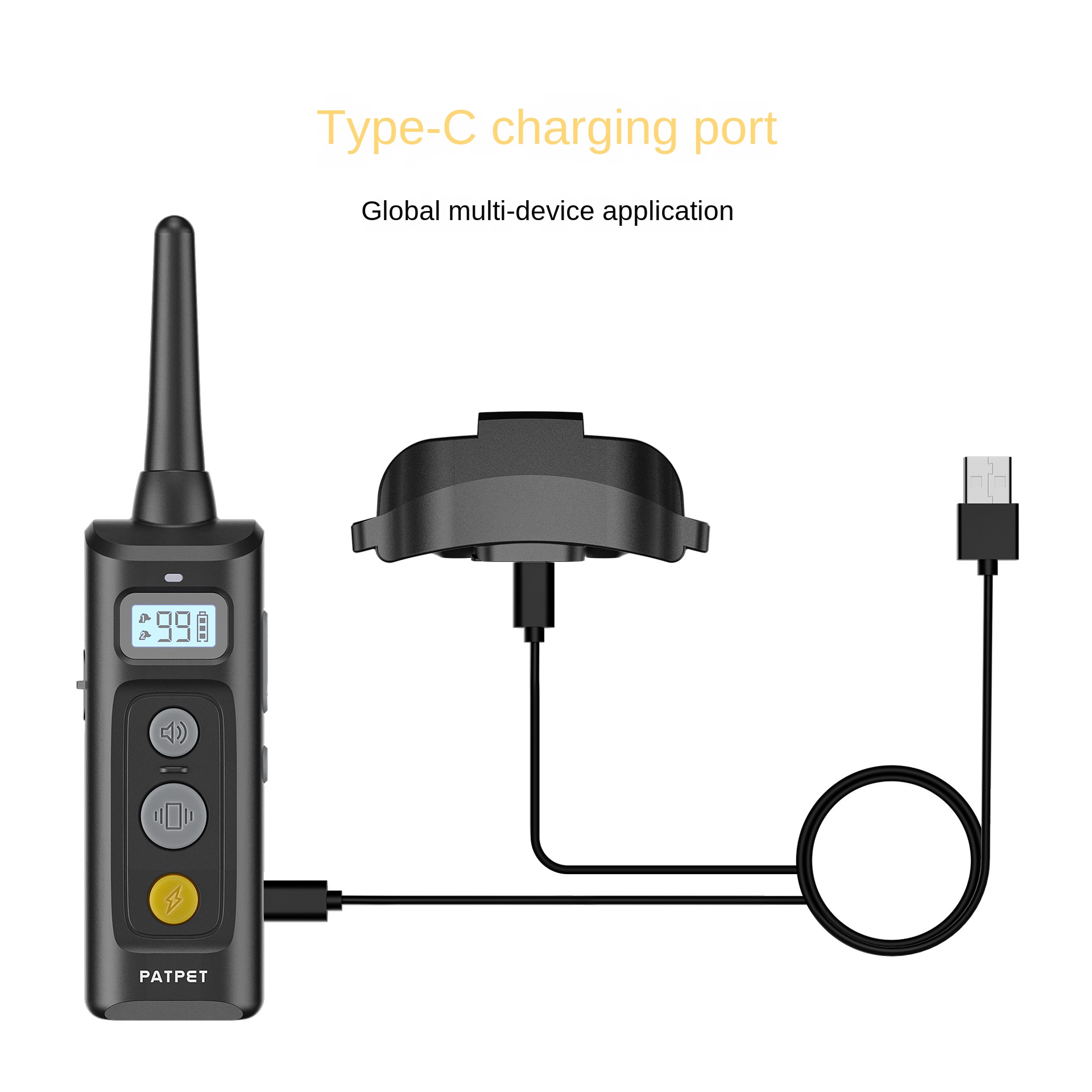 Eco-Friendly TPU PC Material Smart Waterproof Electronic Bark Dog Training Collar with Rechargeable