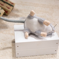 Jouets en peluche souris en coton PP simulé mignon et moelleux de 17 cm, blanc/gris, OEM/ODM