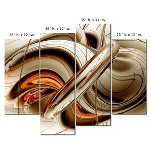 Bức tranh in trên vải hình ảnh trừu tượng cho trang trí nội thất trang trí món quà trừu tượng cam nâu trắng dòng tường nghệ thuật - Product Image 1