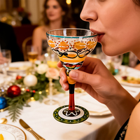 Verres à cocktail artisanaux style flamant tropical, capacité 260 ml, pour décoration intérieure et fêtes de Pâques (vente en gros)