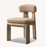 Ensemble de salle à manger d'extérieur en teck massif, table ovale et chaises avec pieds épais, coussins, mobilier de jardin et de terrasse pour hôtel et café