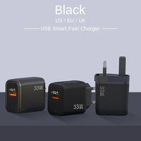 33W QC3.0 Adaptador de pared de carga rápida universal Cargador USB 5V/3A para teléfonos móviles EE. UU. UE Reino Unido Enchufe