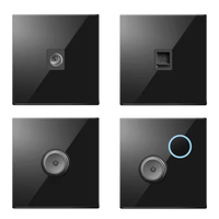 Abuk, luz LED moderna, interruptor de atenuación de Control táctil, Panel acrílico esmerilado, interruptores y enchufes de pared universales con iluminación azul