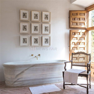 Newstar European Style Stone <strong>Bathtub</strong> Natrual Marble Tub Hand Carved Custom Stone <strong>Bathtub</strong> Oval Marble <strong>Bathtub</strong> - Product Image 4