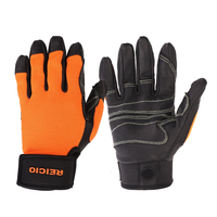 Guantes de Cuero de Cabra Resistentes al Desgaste, Guantes Deportivos de Dedos Completos para Escalada y Actividades al Aire Libre