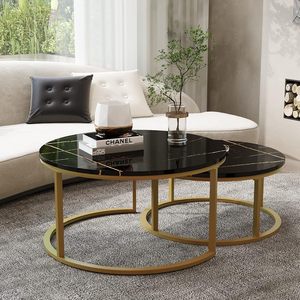 Modern <b>Round</b> Marble Coffee <b>Table</b> High Quality Living Room Furniture with Stone Panel Better Sale for Home Use - Product Image 4