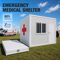 Maison conteneur préfabriquée en kit, écologique, durable, modulaire, pour hôpitaux, cliniques, secours d'urgence et abris.