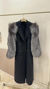 <span class=keywords><strong>Cappotto</strong></span> <span class=keywords><strong>di</strong></span> <span class=keywords><strong>pelliccia</strong></span> da donna alla moda in vera cashmere <span class=keywords><strong>con</strong></span> manica <span class=keywords><strong>di</strong></span> <span class=keywords><strong>pelliccia</strong></span> - Product Image 3