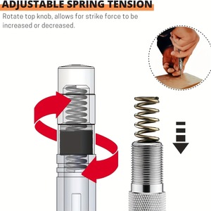 Poinçon central automatique de qualité professionnelle 5 pouces, robuste, à ressort en acier, tension réglable, brise-verre - Product Image 4