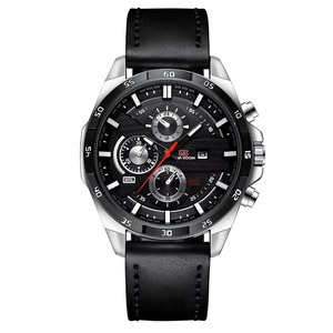 Montre de luxe pour homme, style business, quartz, sport, étanche, chronographe, bracelet en acier inoxydable, calendrier lumineux - Product Image 1
