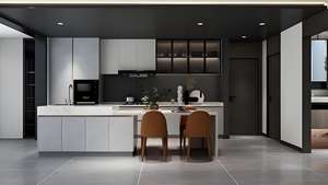 Armoire de cuisine personnalisée gris mat armoire de cuisine en mélamine meuble de cuisine design - Product Image 5