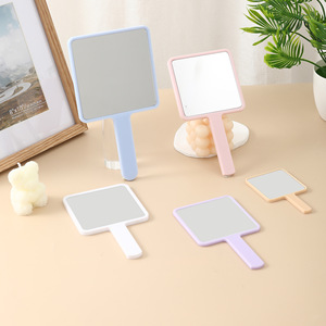 Pastel Square <b>Handheld</b> Makeup <b>Mirror</b> Portable Plastic Cosmetic Vanity <b>Mirror</b> Single Sided Pocket <b>Mirror</b> for Travel - Product Image 4