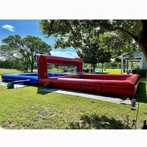 Juego de <span class=keywords><strong>piscina</strong></span> de voleibol para juegos de deportes acuáticos inflables azules y rojos con bomba de aire para alquiler de fiestas - Product Image 1