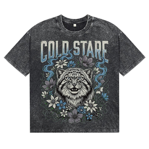 <b>Men's</b> Oversized Cotton Acid Wash Garment Dye T-Shirts Custom Print Desgin O-Neck Short Sleeve Solid Color Casual Street Tees - Product Image 1