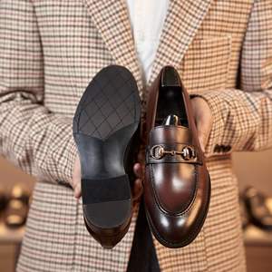 Chaussures habillées décontractées en cuir à lacets pour hommes, bout pointu, style patchwork, pour affaires, mode, soirée, mariage – Grande promotion de la marque personnalisée - Product Image 2