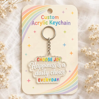 Porte-clés en acrylique transparent en gros, imprimé, lettres colorées, cadeau, logo personnalisé, porte-clés en acrylique positif – Grande Vente