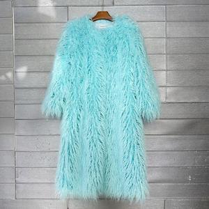 <span class=keywords><strong>Manteau</strong></span> long en fausse fourrure, couleur unie, au-dessus du genou - Product Image 6