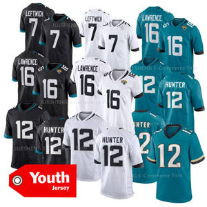 Jeugd- en kinderjerseys Jacksonville 12 Travis Hunter 16 Lawrence 1 Etienne Jr. 28 Taylor 44 Walker Gestikte shirts Tops Teal - Product Image 1