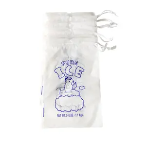 Многоразовые полиэтиленовые пакеты для льда на шнурке 3x16 с логотипом на заказ, биоразлагаемые Полиэтиленовые прозрачные пакеты для льда
