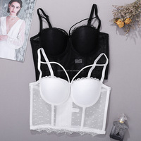 Novance – Lingerie en vrac en strass, Bustier court, débardeur Sexy, à paillettes, poitrine réglable, Bustier court en maille, Clubwear Sexy
