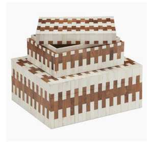 กล่องเก็บเครื่องประดับสำหรับตกแต่งบ้านและโรงแรมแบบฝังกระดูก MDF ทรงสี่เหลี่ยมทันสมัยทนทานทำด้วยมือสุดหรู - Product Image 2