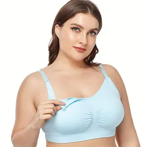 40091 Plus Size Plus Cup Pregnant Women Breastfeeding Bras Women's Underwear Adjustable Gather Seamless Breathable Clothes