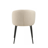 Chaises de salle à manger en gros d'usine, style nordique, fauteuil minimaliste avec pieds en métal noir pour salle à manger, hôtel
