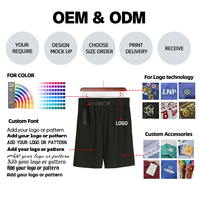 Shorts de course personnalisés YING LANG avec logo, séchage rapide, fermeture à pression et cordon de serrage pour hommes
