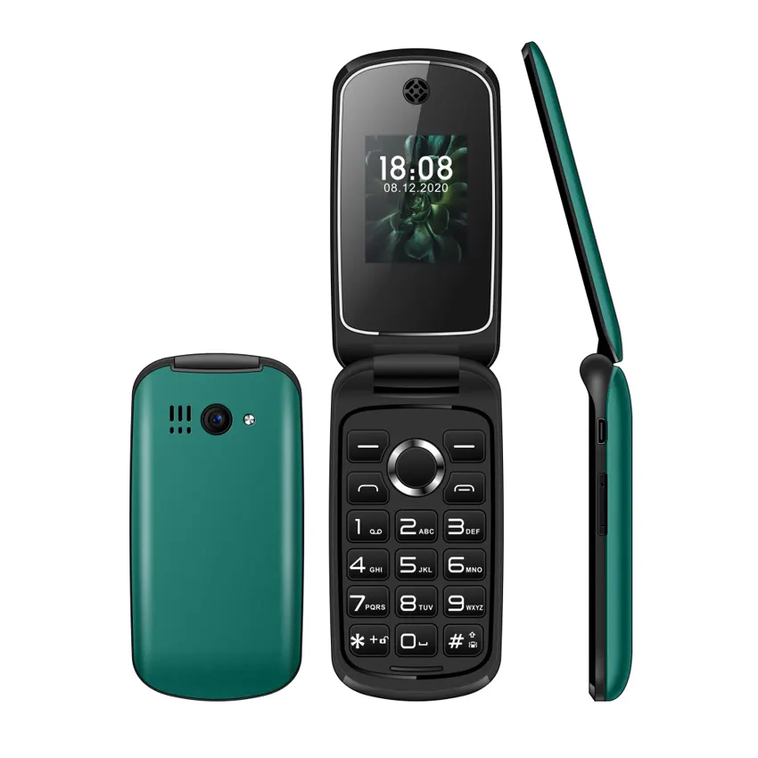 Teléfono abatible 2G para personas mayores, móvil básico desbloqueado con concha de almeja, barato, listo para enviar