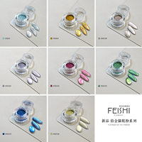 Poudre à ongles magnétique holographique effet œil de chat Feishi Luxury Platinum Sequin Shining, pigment pour nail art, longue tenue.