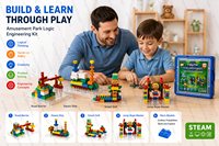 Set Blok Bangunan STEM Edukatif 40-Piece Tema Robot ABS Mainan Konstruksi DIY untuk Anak-anak dengan Kotak Penyimpanan OEM/ODM Tersedia