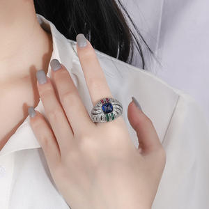 <span class=keywords><strong>Bague</strong></span> en pierre dichroïque pour femmes, nouvelle tendance, incrustée en argent S925, 5A, <span class=keywords><strong>tour</strong></span> de sucre en saphir, incrusté - Product Image 6