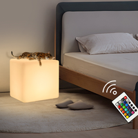 Lampe cube LED rechargeable à énergie solaire, lumière décorative apaisante pour la nuit, lampe cube à intensité variable, 16 couleurs RGB