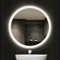 Miroir intelligent à LED pour salle de bain, miroir rond avec lumière LED et haut-parleur Bluetooth, écran tactile, miroir intelligent