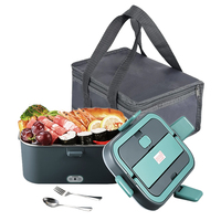 60w 12v 24v 110v 220v Boîtes à lunch électriques Chauffe-aliments Tiffin Boîte à lunch USB auto-chauffante en acier inoxydable Bento Boîte à lunch Boîte à lunch